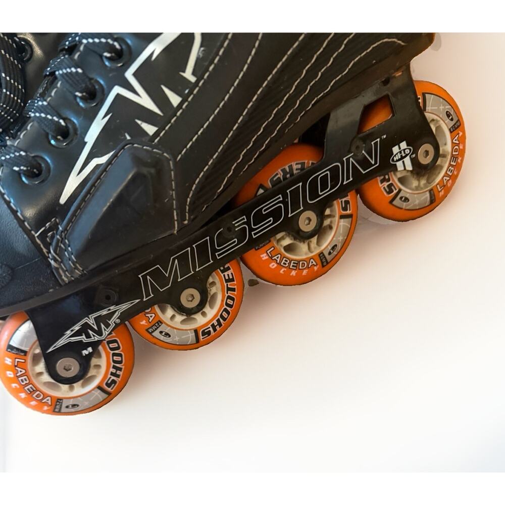 MiISSION Inline Skates Men’s Size 10 Black & Silver Orange Wheels 3798/C - Picture 8 of 14